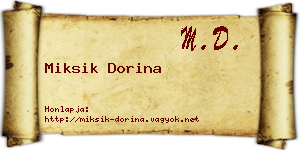 Miksik Dorina névjegykártya